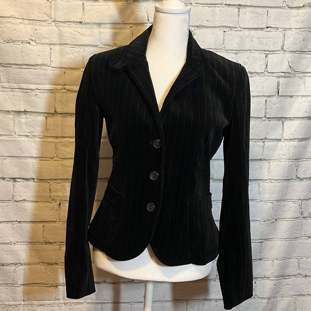 J. Crew Black Pinstripe Blazer